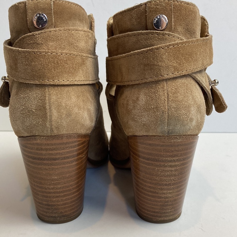 Rag & Bone Harrow Leather Ankle Boots Stone Suede Tan 38.5 EU 8.5 US Neutral - Picture 5 of 16